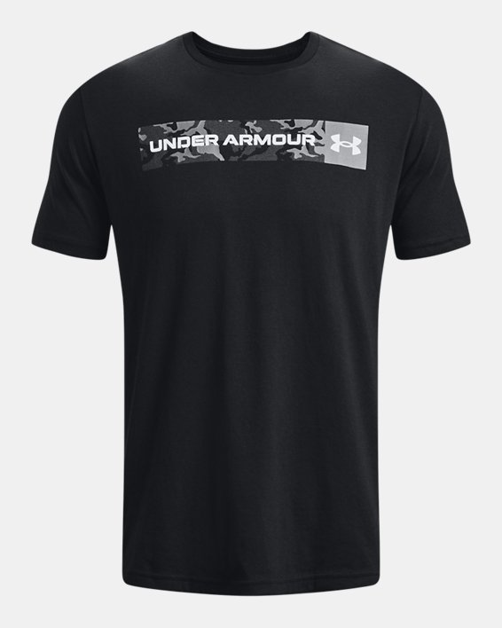 T-shirt à manches courtes UA Camo Chest Stripe pour homme, Black, pdpMainDesktop image number 4